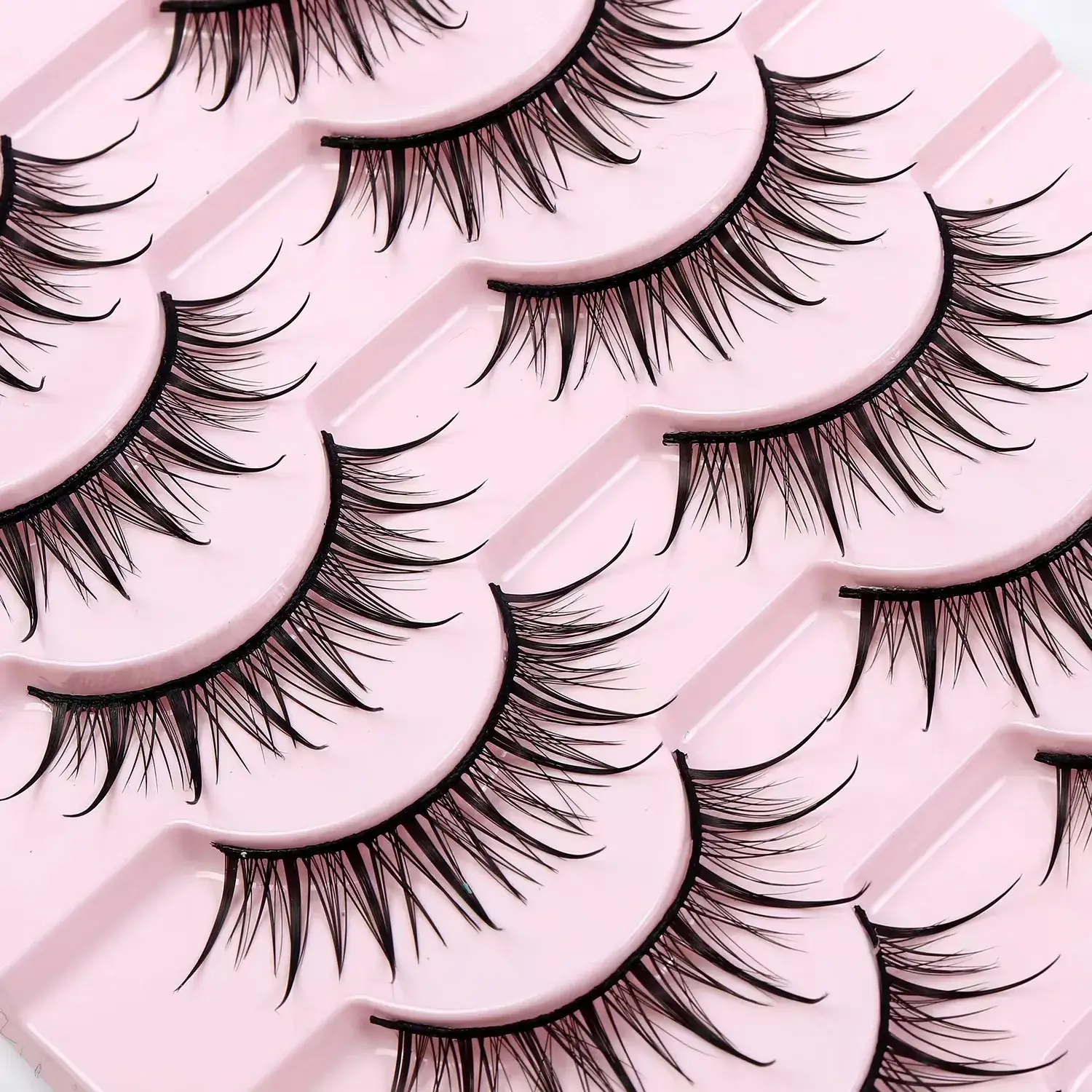 False Eyelashes 7 Pairs 8mm Black Cotton Thread - Image 5