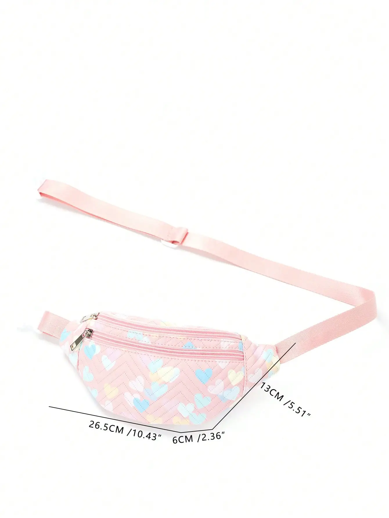 Pink Printed Rhombic Chest Bag for Girls — feature 10