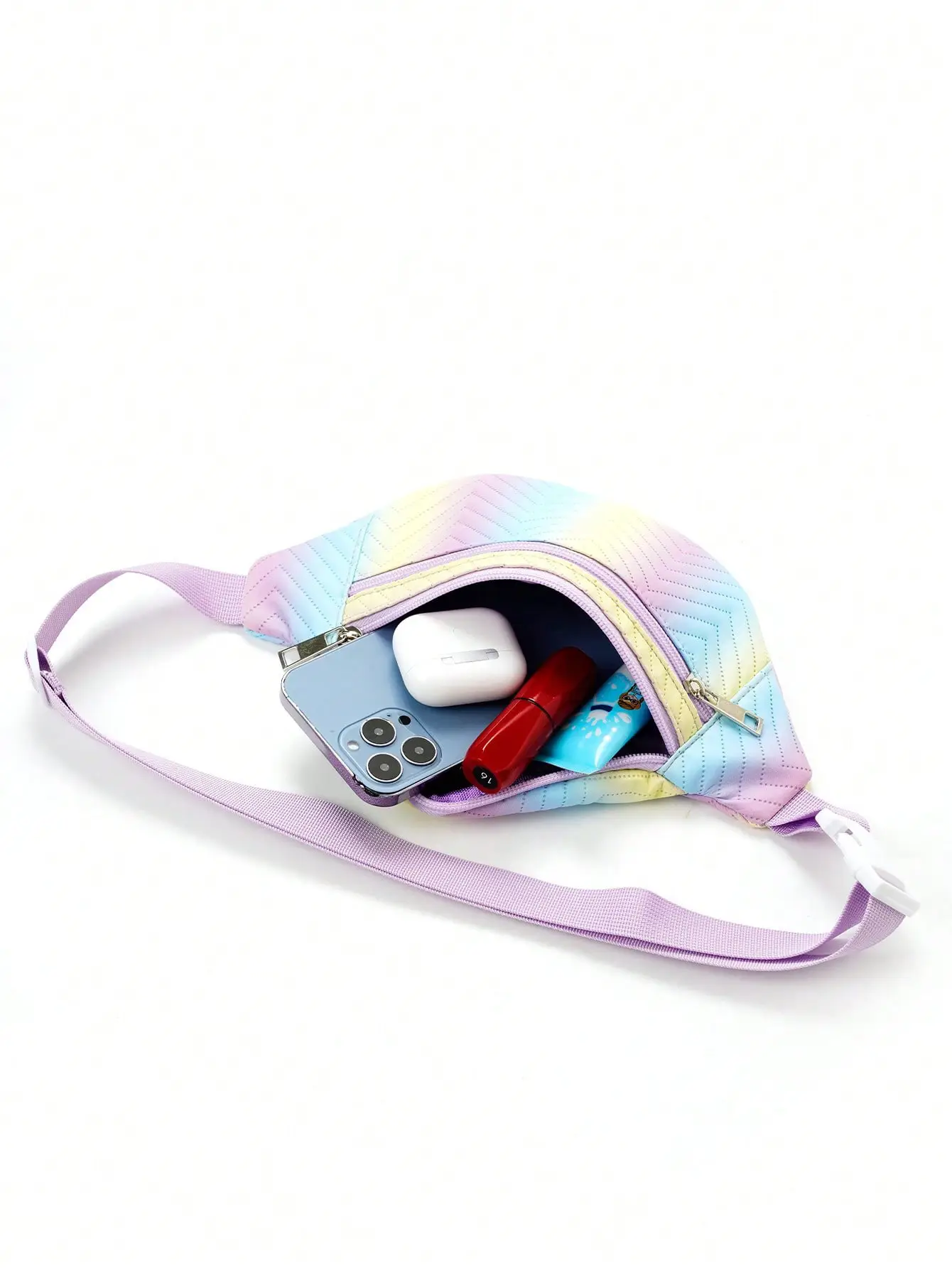 Pink Printed Rhombic Chest Bag for Girls — feature 15