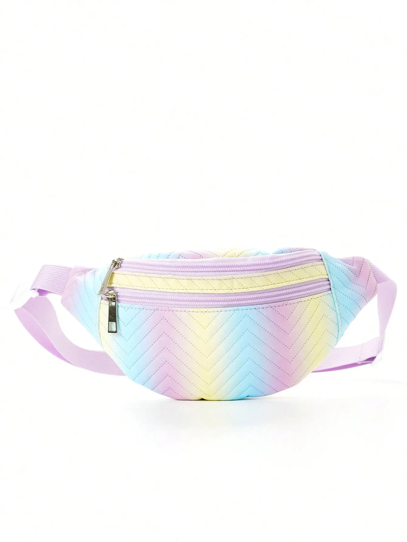 Pink Printed Rhombic Chest Bag for Girls