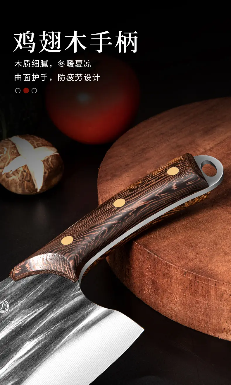 Stainless steel kitchen knife household forged round knife kitchen special knife sharp bone cutter chef meat slice knife — feature 9