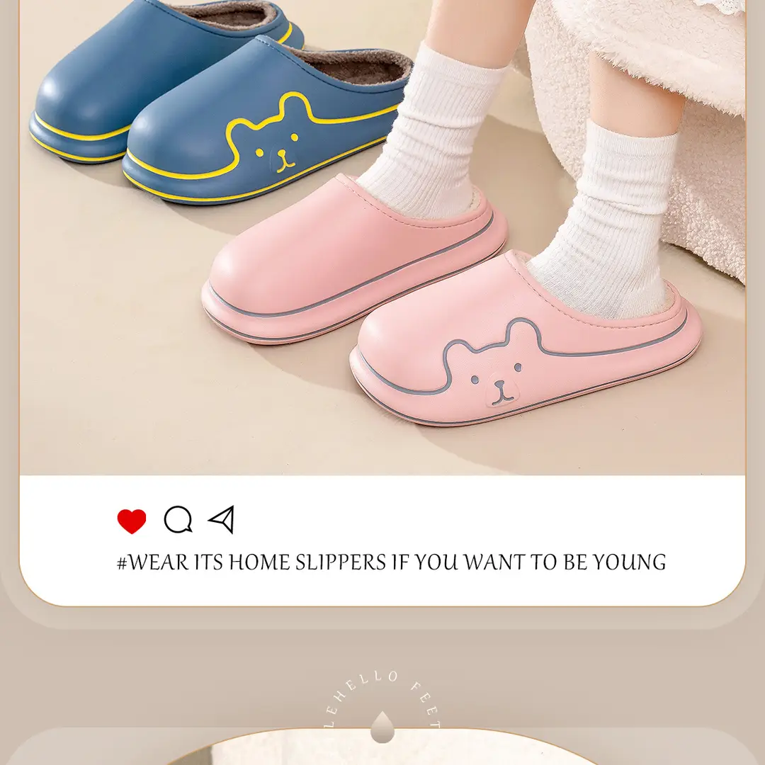 Jialiya Waterproof Cotton Slippers for Women, Winter Indoor Home Fleece-Lined Warm Slippers with a Soft Cushioning Feel, Non-Slip Couple Cotton Slippers for Men — feature 13