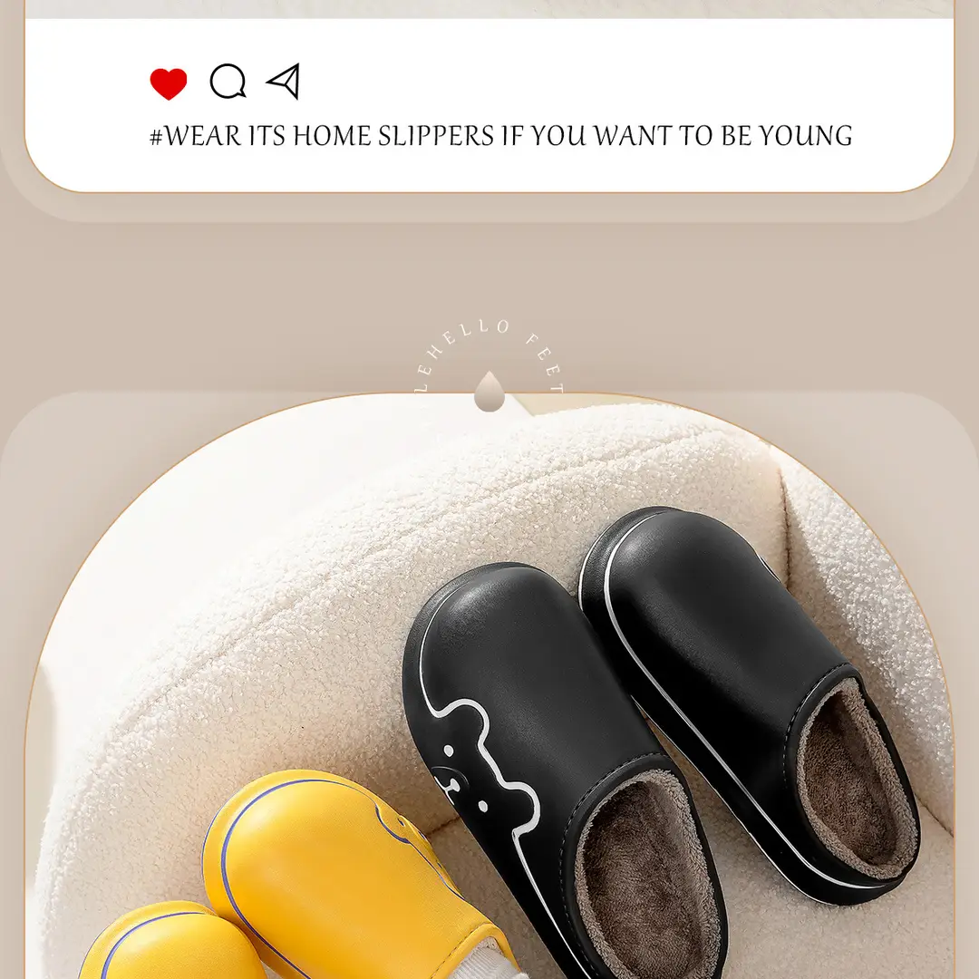 Jialiya Waterproof Cotton Slippers for Women, Winter Indoor Home Fleece-Lined Warm Slippers with a Soft Cushioning Feel, Non-Slip Couple Cotton Slippers for Men — feature 15