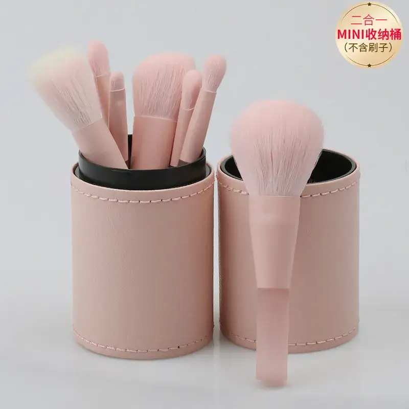 Mini Makeup Brush Storage Cylinder with Eyebrow Pen - Image 5