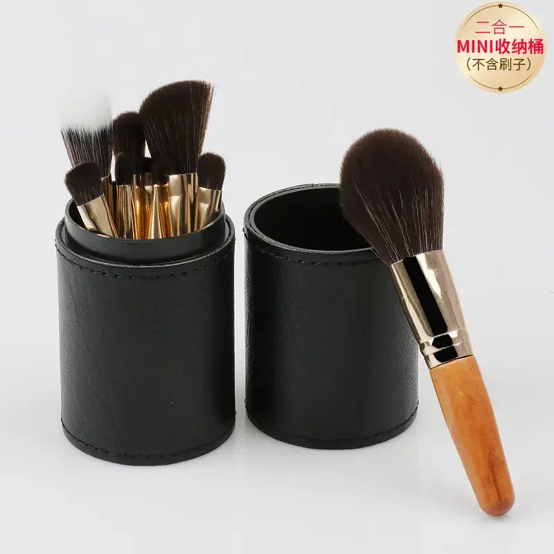 Mini Makeup Brush Storage Cylinder with Eyebrow Pen - Image 7
