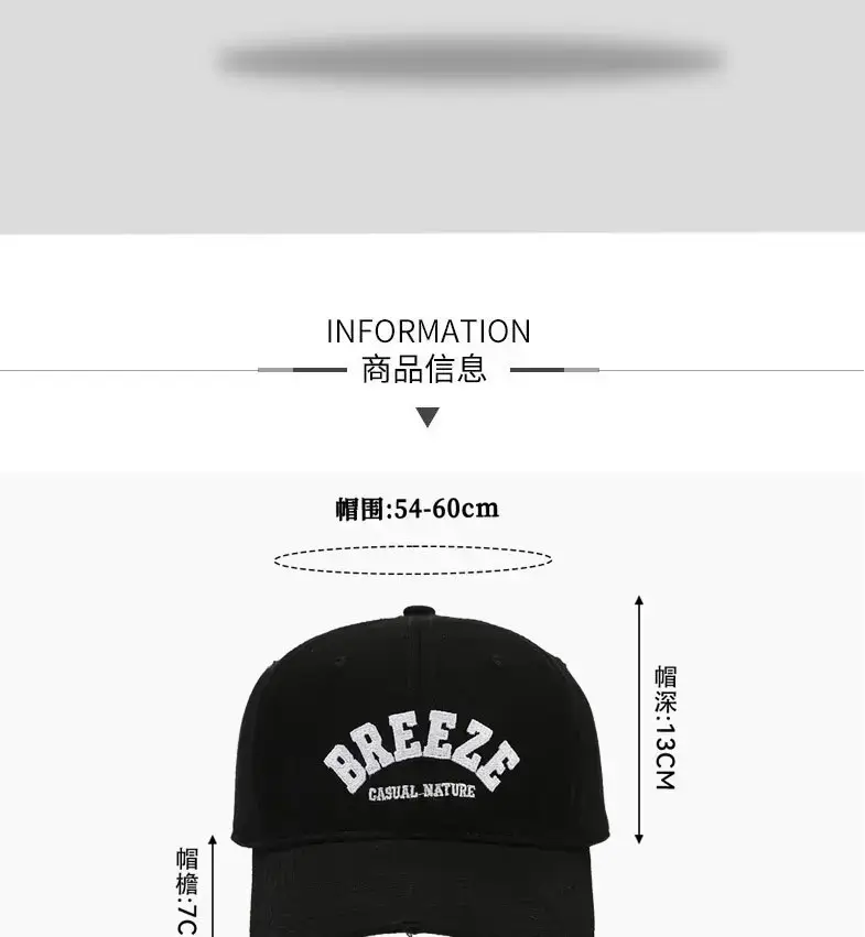 Spring & Autumn New Style Black Curved Brim Cap — feature 5