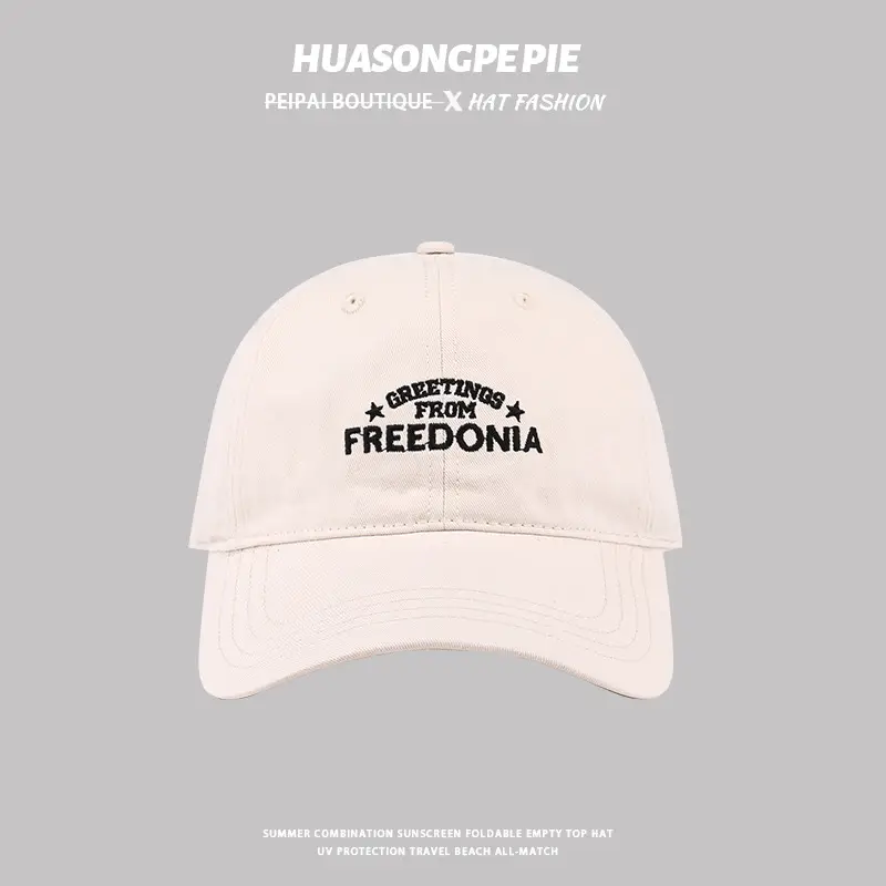 Red Embroidered Freedom Baseball Cap Women - Image 2