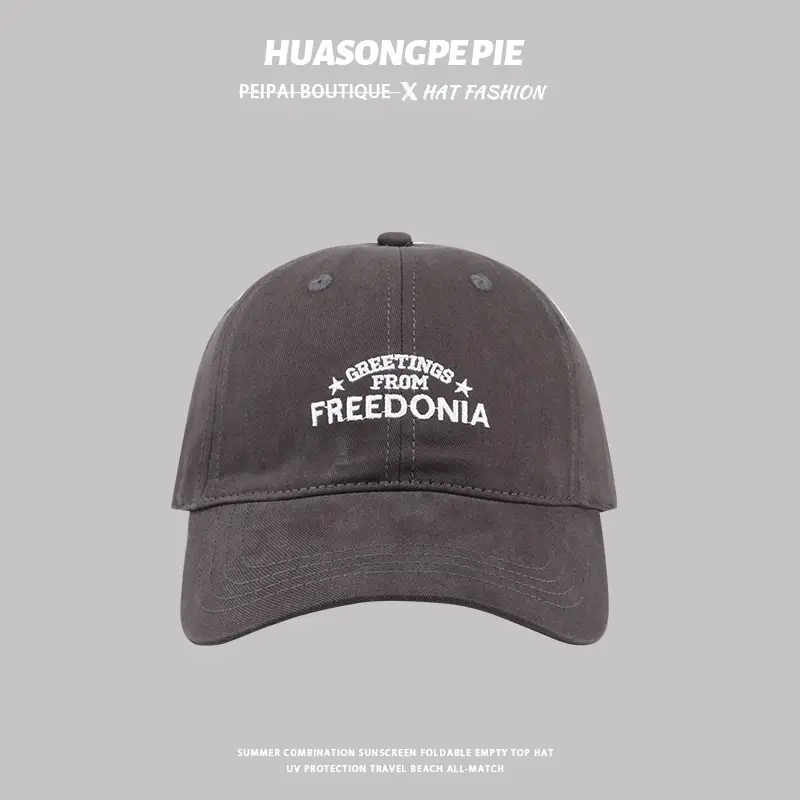 Red Embroidered Freedom Baseball Cap Women - Image 4