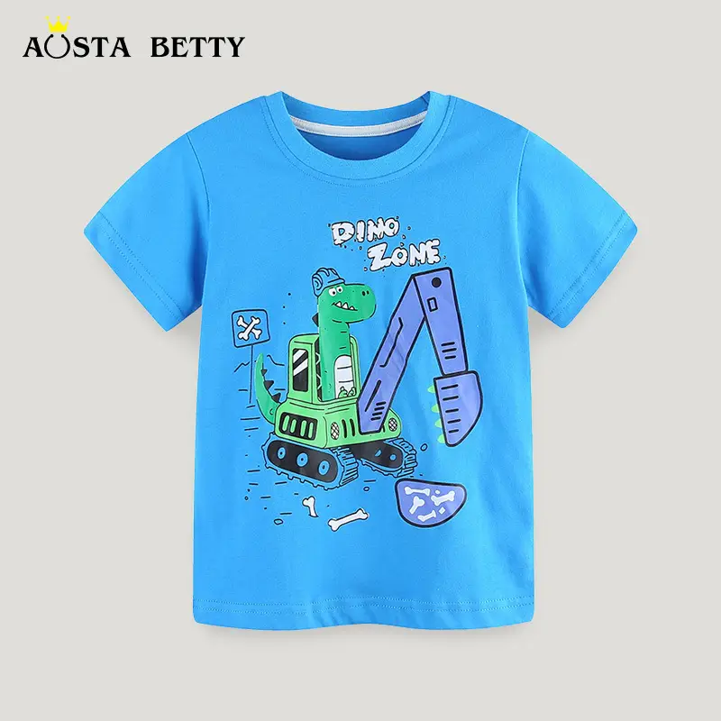 2025 Boys Dinosaur Zone Cartoon T-Shirt Blue