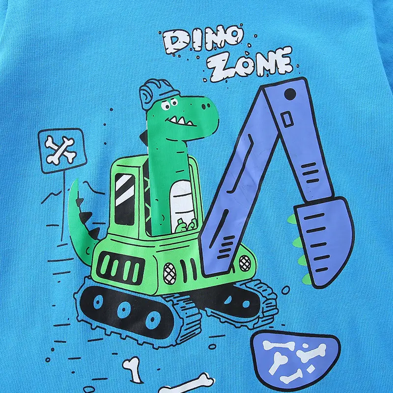 2025 Boys Dinosaur Zone Cartoon T-Shirt Blue