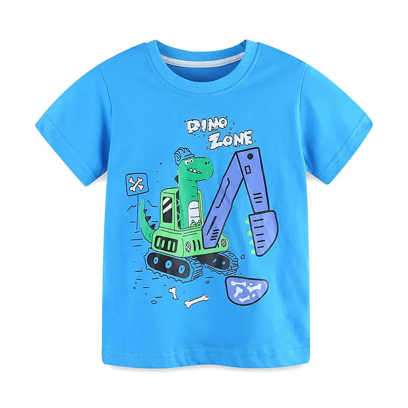 2025 Boys Dinosaur Zone Cartoon T-Shirt Blue
