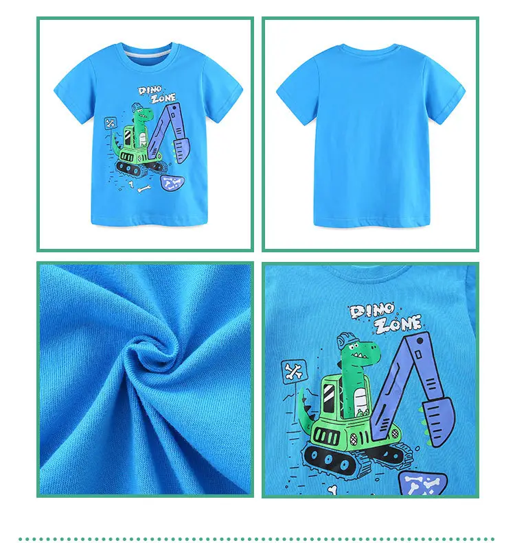 2025 Boys Dinosaur Zone Cartoon T-Shirt Blue — feature 38