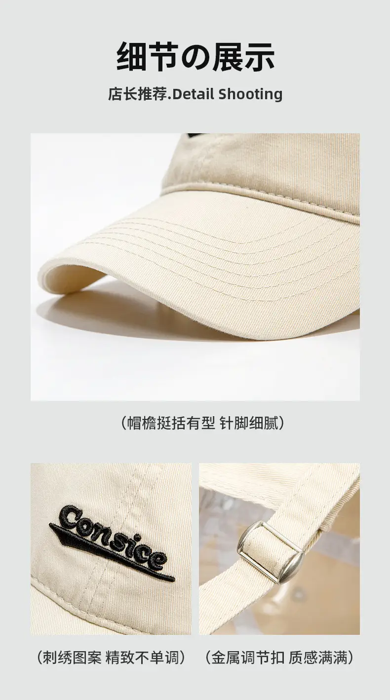 Spring Korean Style English Embroidered Baseball Cap — feature 5