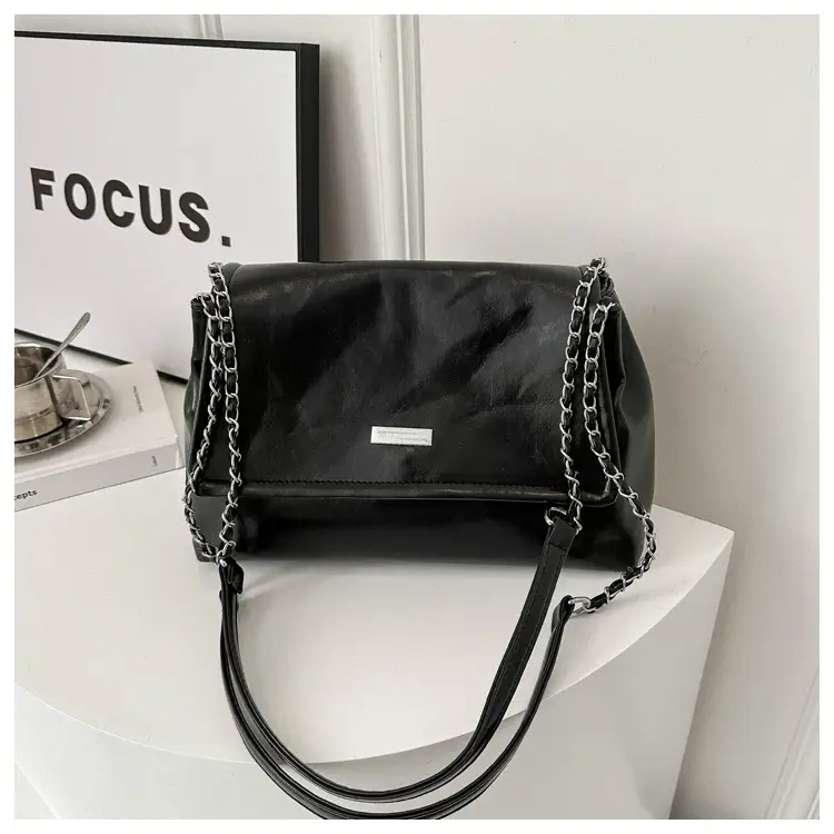 Black Korean Style Chain Shoulder Bag for Women 2024 — feature 36