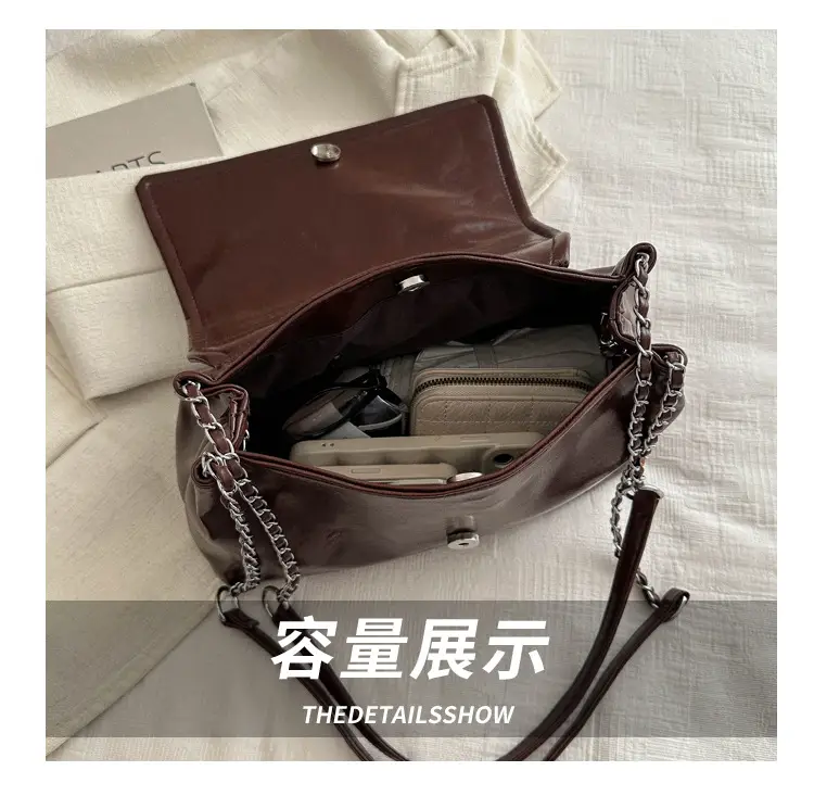 Black Korean Style Chain Shoulder Bag for Women 2024 — feature 8