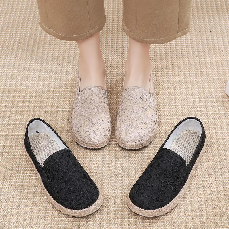 Fisherman shoes women's Mori style cotton and linen shoes comfortable flat women's shoes casual slip-on loafers old Beijing cloth shoes - Image 6