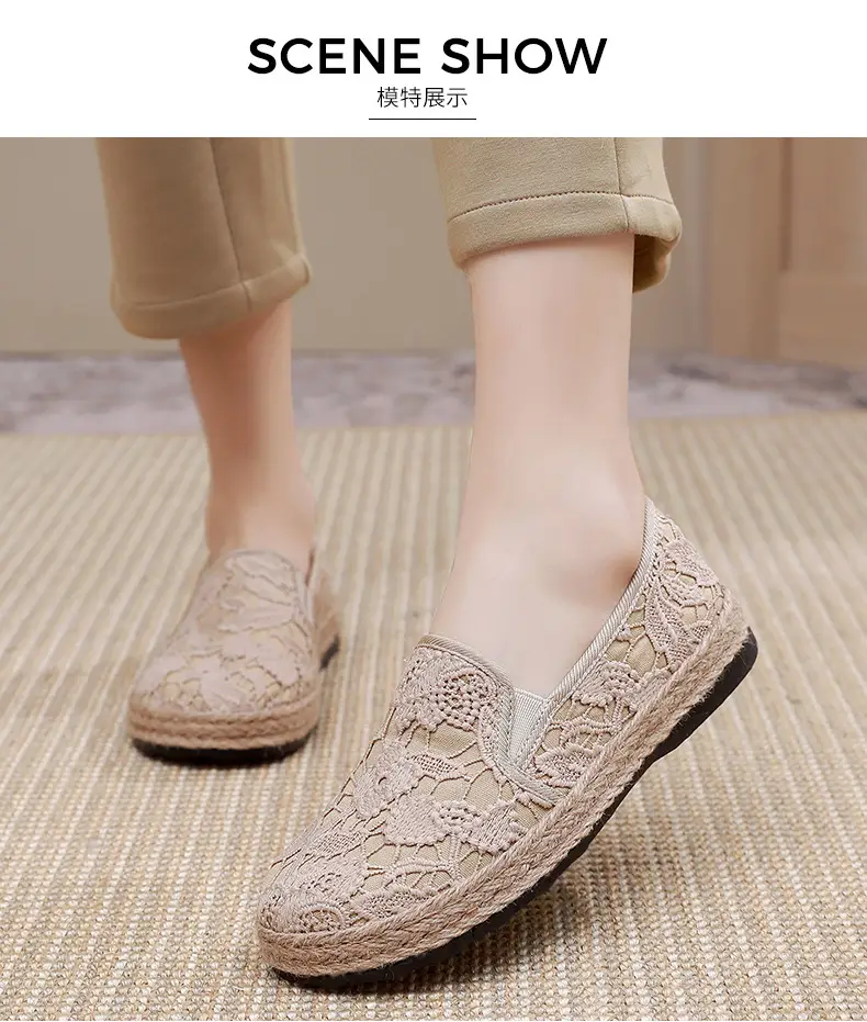 Fisherman shoes women's Mori style cotton and linen shoes comfortable flat women's shoes casual slip-on loafers old Beijing cloth shoes — feature 11