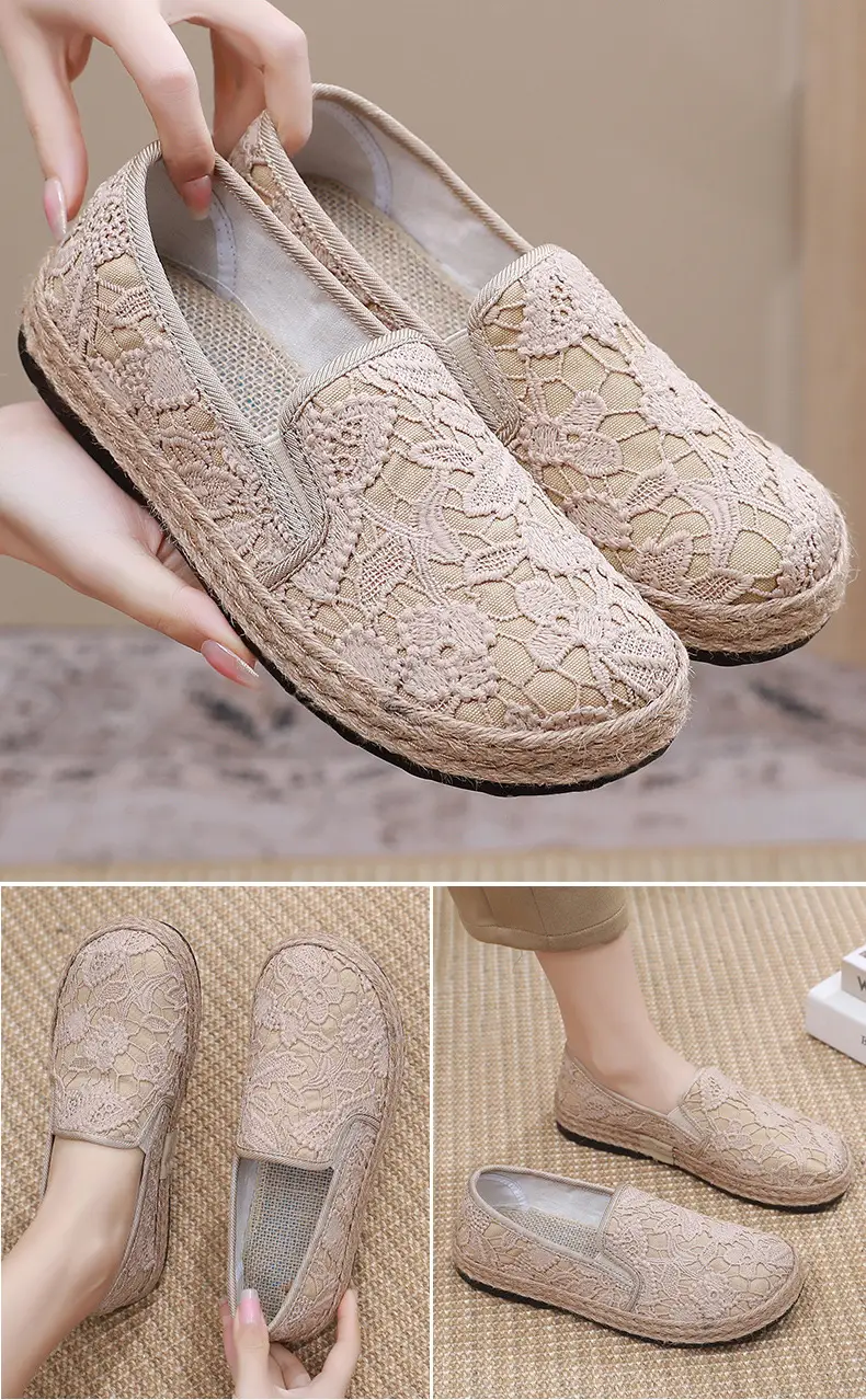 Fisherman shoes women's Mori style cotton and linen shoes comfortable flat women's shoes casual slip-on loafers old Beijing cloth shoes — feature 12