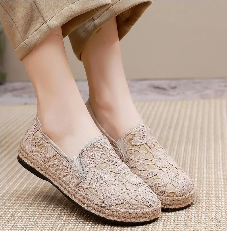 Fisherman shoes women's Mori style cotton and linen shoes comfortable flat women's shoes casual slip-on loafers old Beijing cloth shoes — feature 13