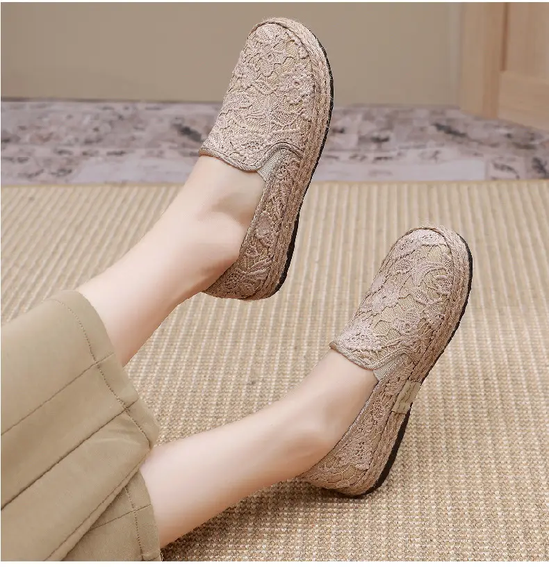Fisherman shoes women's Mori style cotton and linen shoes comfortable flat women's shoes casual slip-on loafers old Beijing cloth shoes — feature 14
