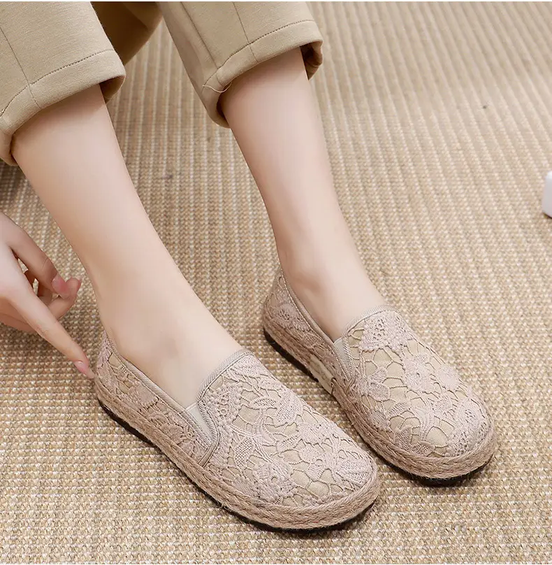 Fisherman shoes women's Mori style cotton and linen shoes comfortable flat women's shoes casual slip-on loafers old Beijing cloth shoes — feature 15