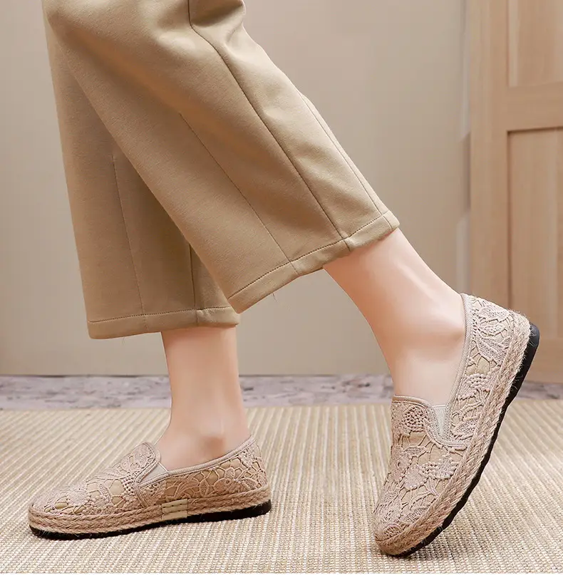 Fisherman shoes women's Mori style cotton and linen shoes comfortable flat women's shoes casual slip-on loafers old Beijing cloth shoes — feature 16