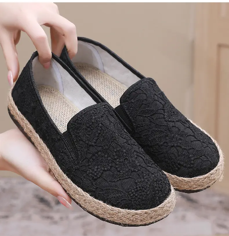Fisherman shoes women's Mori style cotton and linen shoes comfortable flat women's shoes casual slip-on loafers old Beijing cloth shoes — feature 18