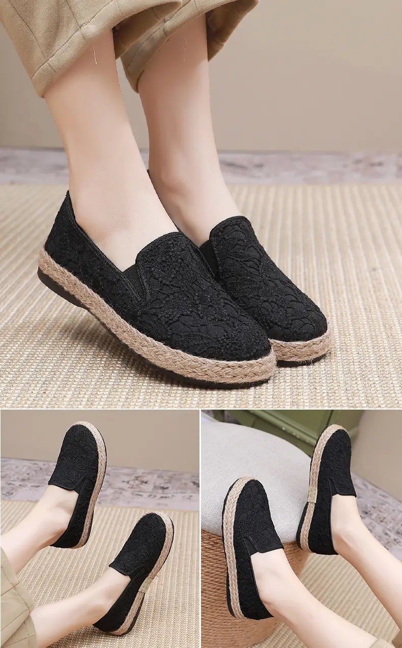 Fisherman shoes women's Mori style cotton and linen shoes comfortable flat women's shoes casual slip-on loafers old Beijing cloth shoes — feature 20