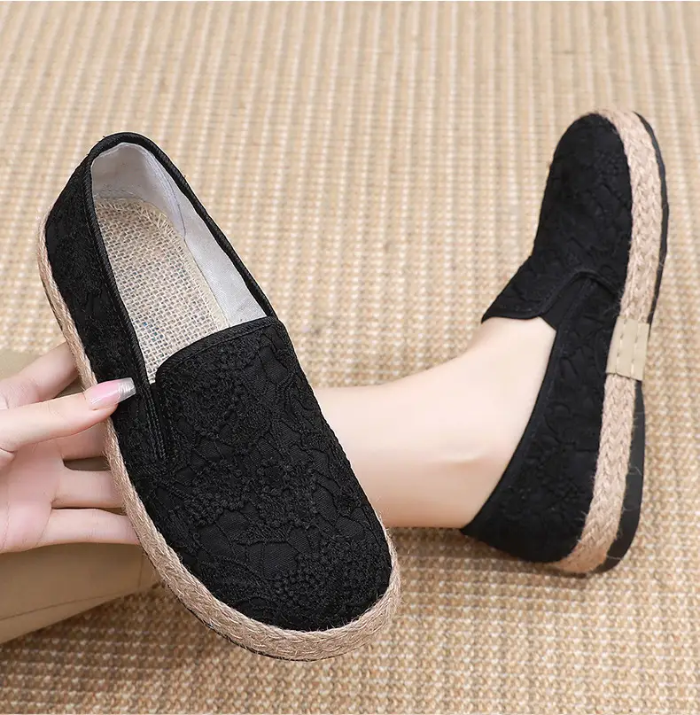 Fisherman shoes women's Mori style cotton and linen shoes comfortable flat women's shoes casual slip-on loafers old Beijing cloth shoes — feature 21