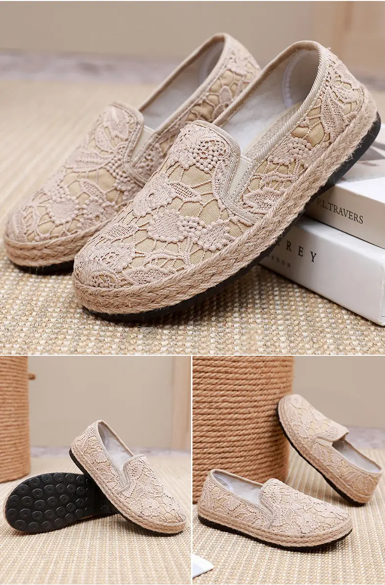 Fisherman shoes women's Mori style cotton and linen shoes comfortable flat women's shoes casual slip-on loafers old Beijing cloth shoes — feature 24