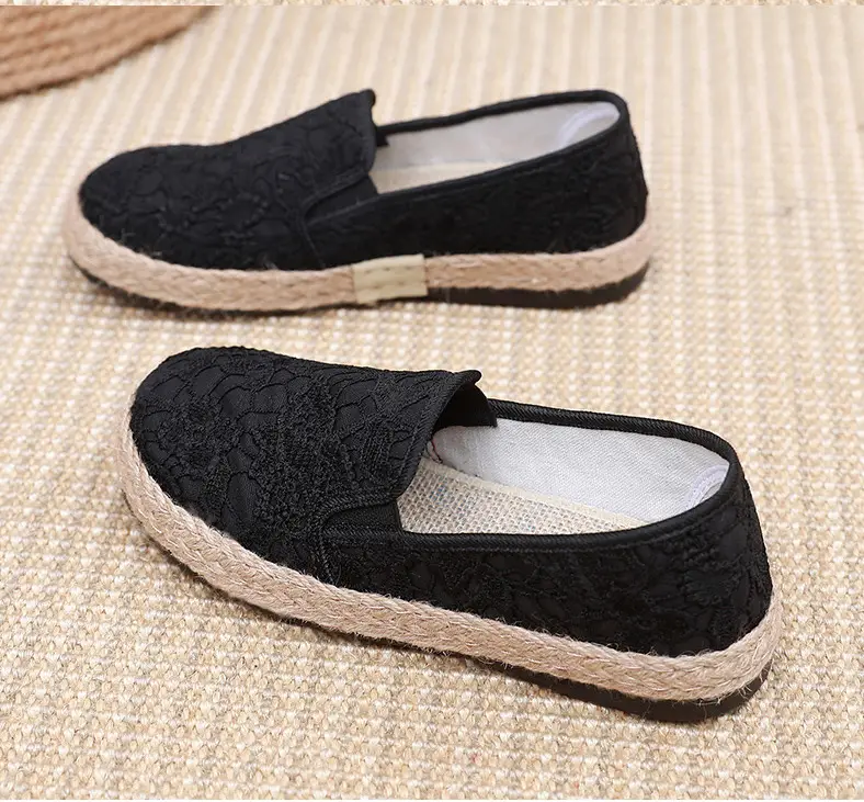 Fisherman shoes women's Mori style cotton and linen shoes comfortable flat women's shoes casual slip-on loafers old Beijing cloth shoes — feature 30