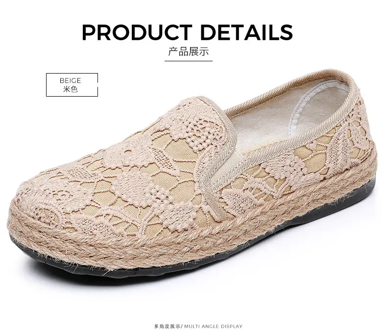 Fisherman shoes women's Mori style cotton and linen shoes comfortable flat women's shoes casual slip-on loafers old Beijing cloth shoes — feature 31