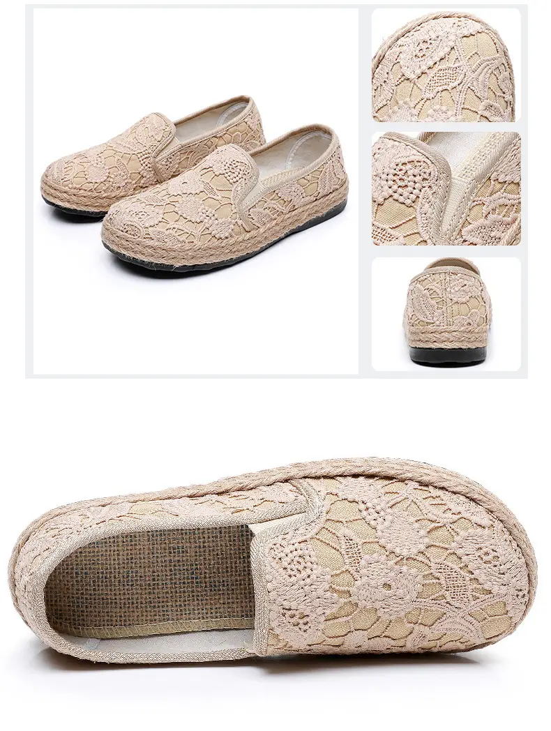 Fisherman shoes women's Mori style cotton and linen shoes comfortable flat women's shoes casual slip-on loafers old Beijing cloth shoes — feature 32