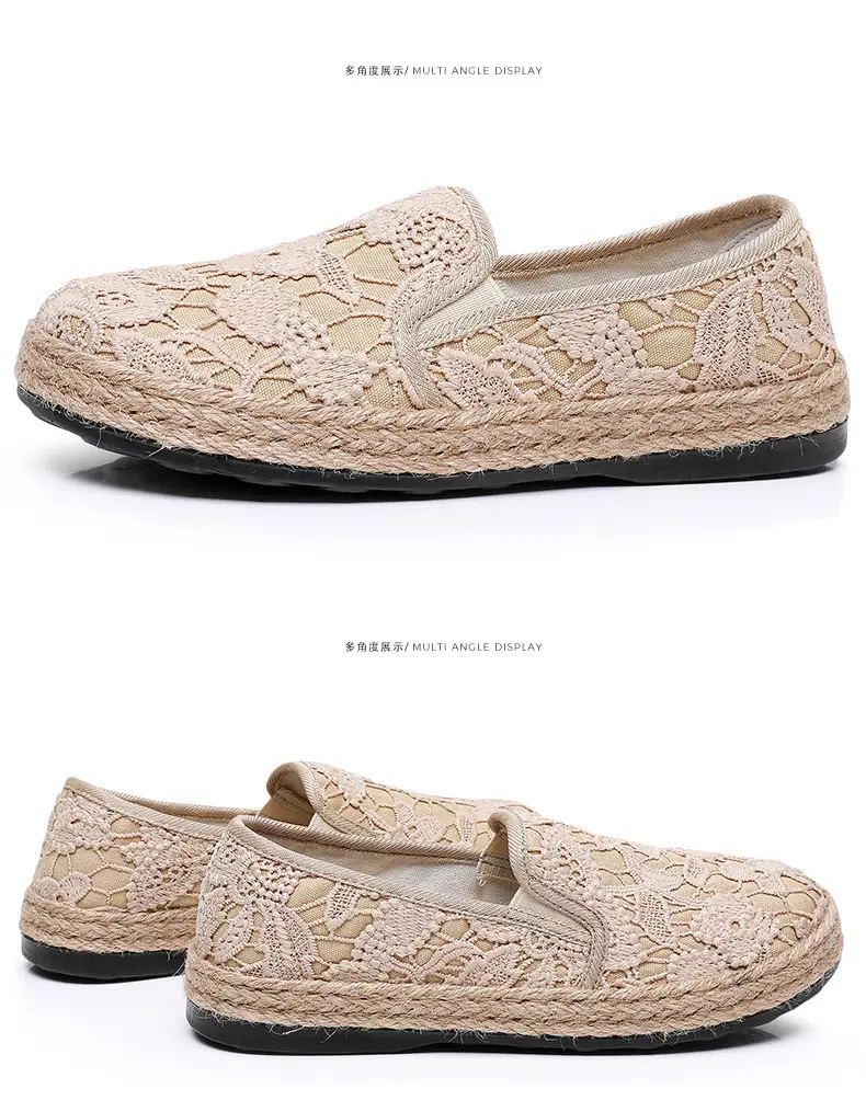 Fisherman shoes women's Mori style cotton and linen shoes comfortable flat women's shoes casual slip-on loafers old Beijing cloth shoes — feature 33