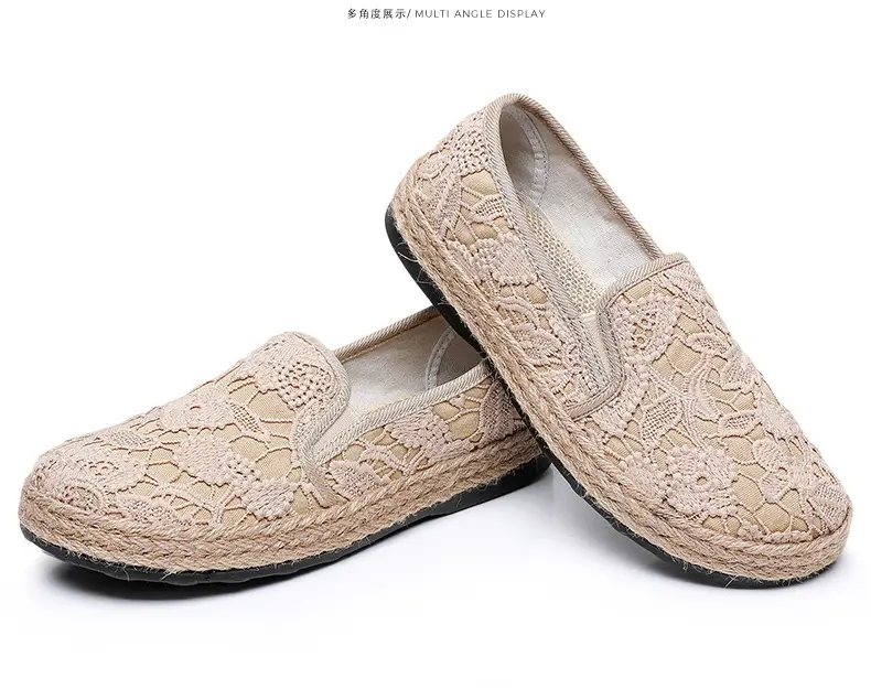 Fisherman shoes women's Mori style cotton and linen shoes comfortable flat women's shoes casual slip-on loafers old Beijing cloth shoes — feature 34