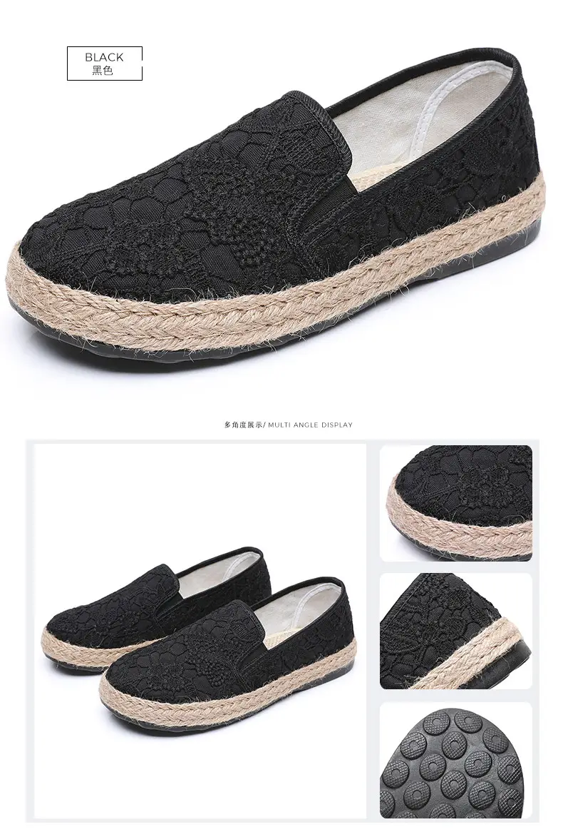Fisherman shoes women's Mori style cotton and linen shoes comfortable flat women's shoes casual slip-on loafers old Beijing cloth shoes — feature 35