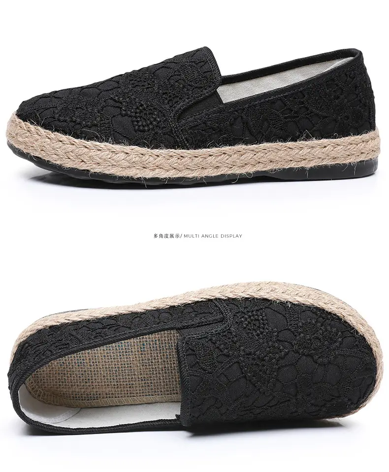Fisherman shoes women's Mori style cotton and linen shoes comfortable flat women's shoes casual slip-on loafers old Beijing cloth shoes — feature 36