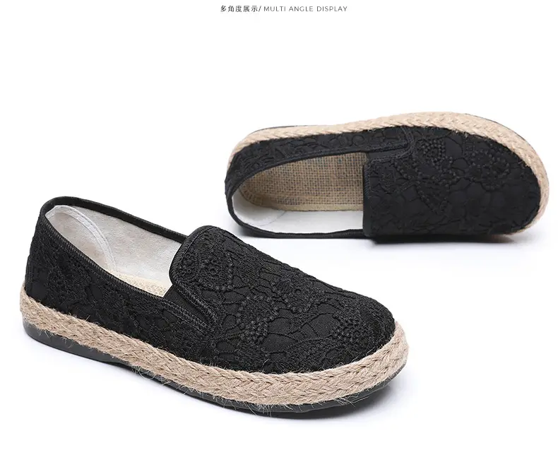 Fisherman shoes women's Mori style cotton and linen shoes comfortable flat women's shoes casual slip-on loafers old Beijing cloth shoes — feature 37