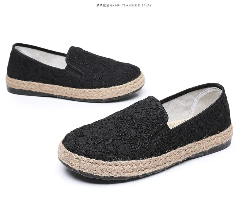 Fisherman shoes women's Mori style cotton and linen shoes comfortable flat women's shoes casual slip-on loafers old Beijing cloth shoes — feature 38