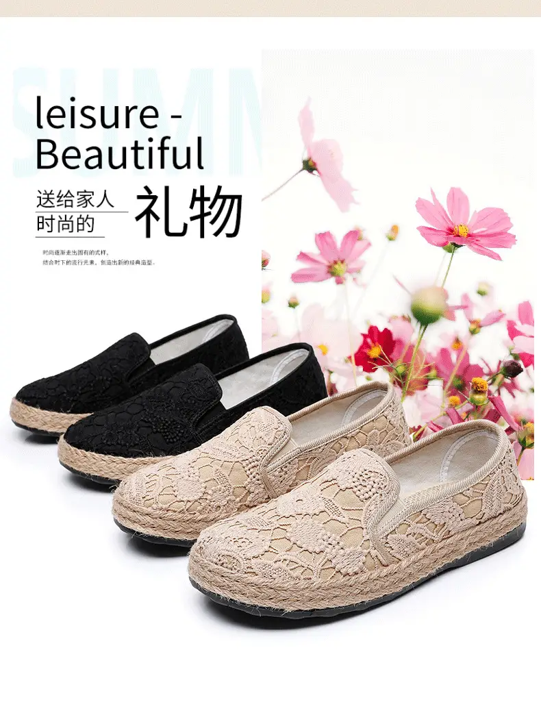 Fisherman shoes women's Mori style cotton and linen shoes comfortable flat women's shoes casual slip-on loafers old Beijing cloth shoes — feature 4
