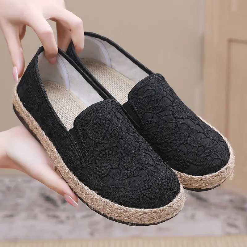 Fisherman shoes women's Mori style cotton and linen shoes comfortable flat women's shoes casual slip-on loafers old Beijing cloth shoes - Image 2