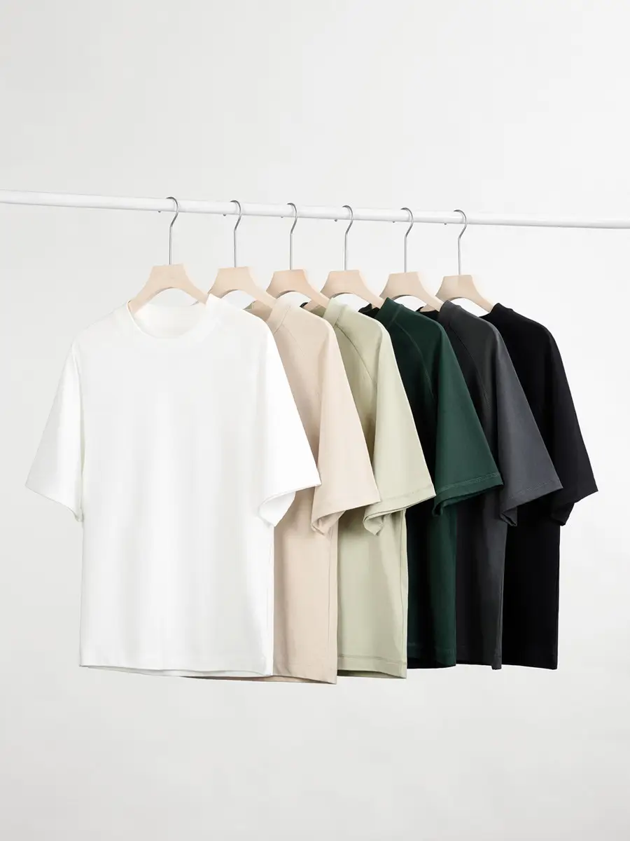 Men Green Cotton Raglan T-Shirt 300g Summer - Image 8
