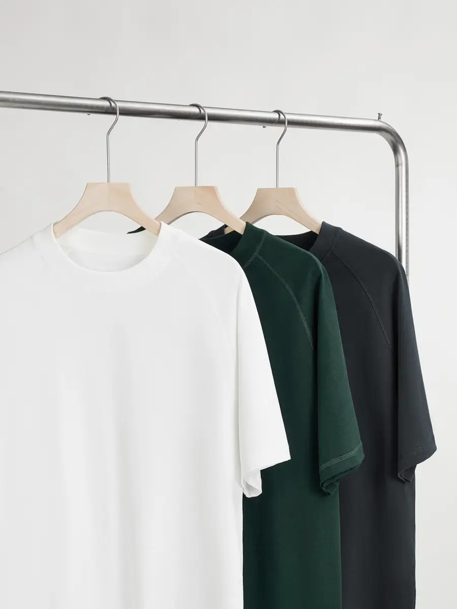 Men Green Cotton Raglan T-Shirt 300g Summer - Image 9