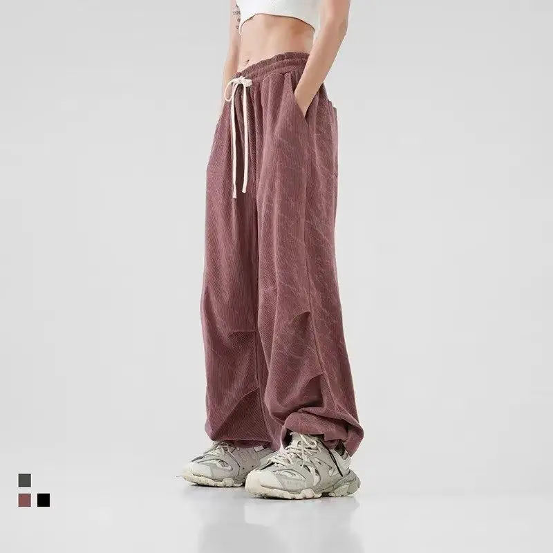 Men's Corduroy Ankle-Tied Pants Spring Autumn Heavy Functional Umbrella Pants - Image 4