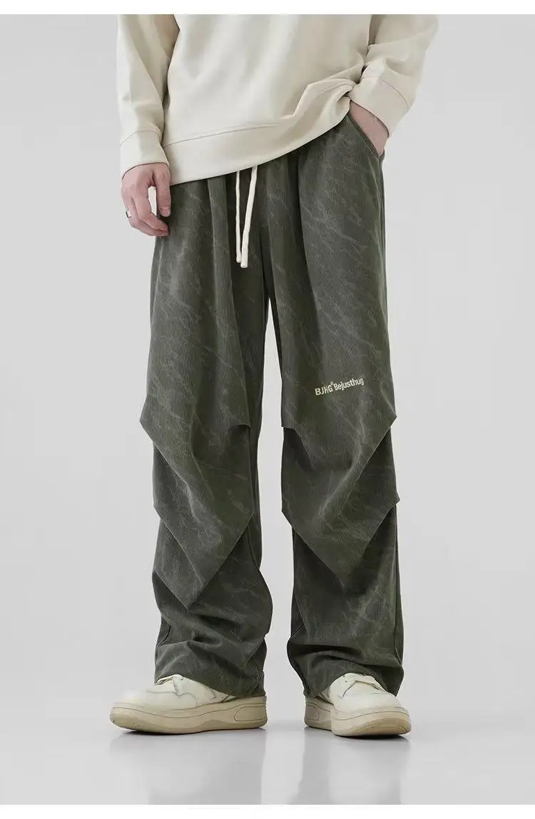 Men's Corduroy Ankle-Tied Pants Spring Autumn Heavy Functional Umbrella Pants - Image 5