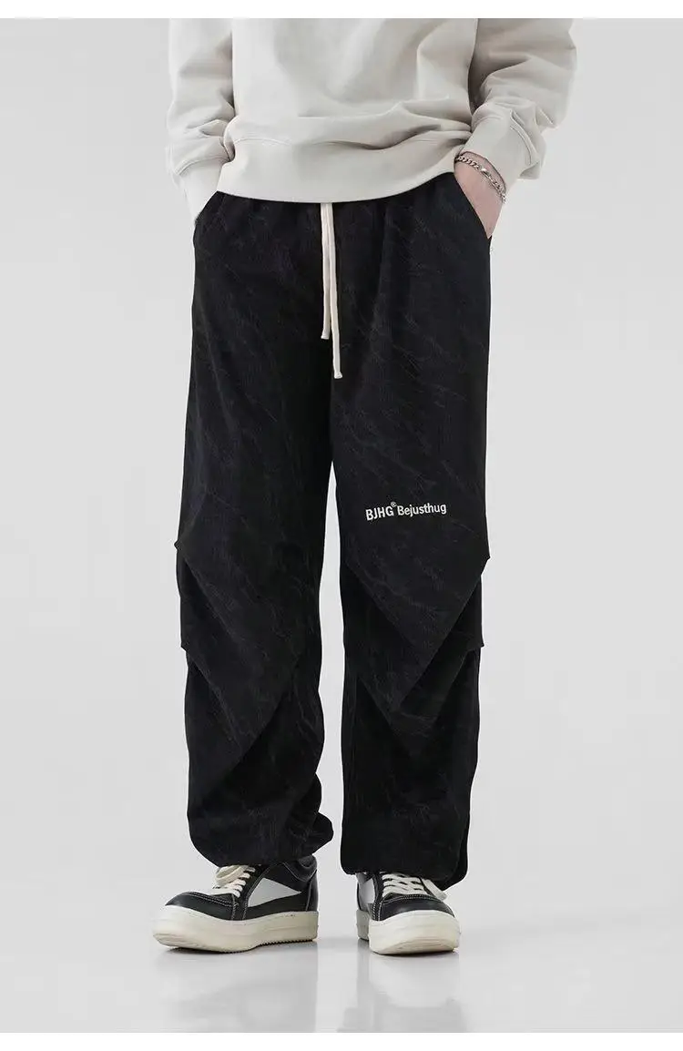 Men's Corduroy Ankle-Tied Pants Spring Autumn Heavy Functional Umbrella Pants - Image 7