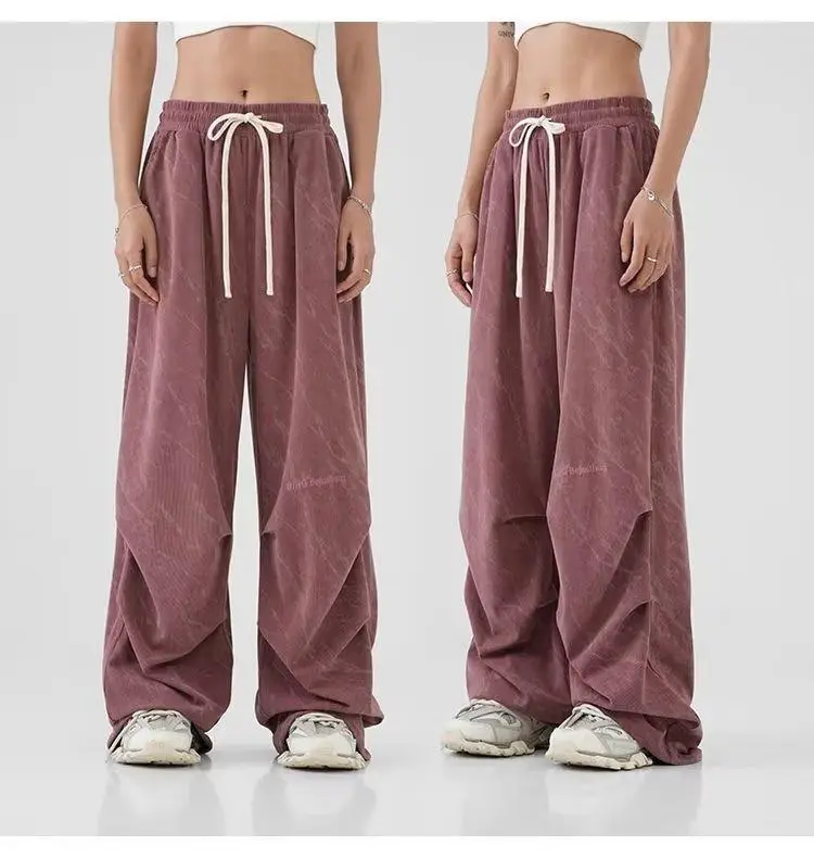 Men's Corduroy Ankle-Tied Pants Spring Autumn Heavy Functional Umbrella Pants — feature 11