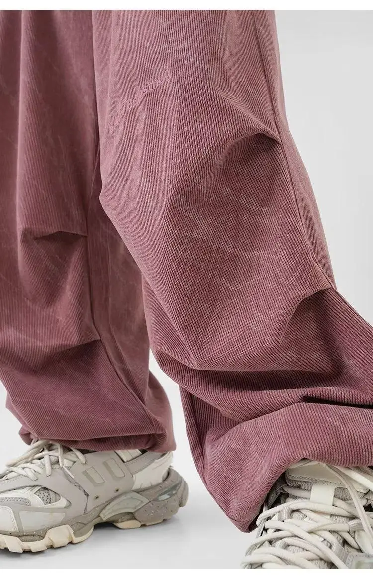 Men's Corduroy Ankle-Tied Pants Spring Autumn Heavy Functional Umbrella Pants — feature 4