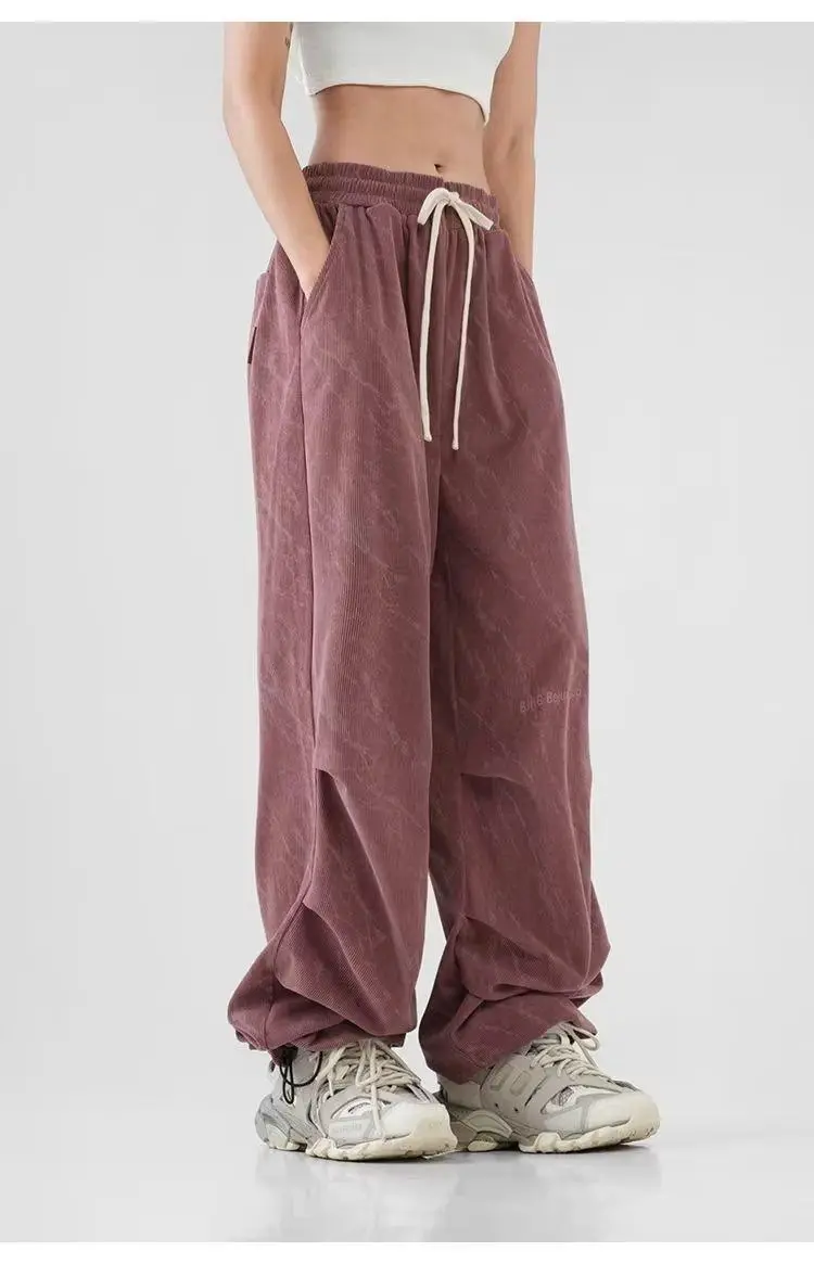 Men's Corduroy Ankle-Tied Pants Spring Autumn Heavy Functional Umbrella Pants — feature 5