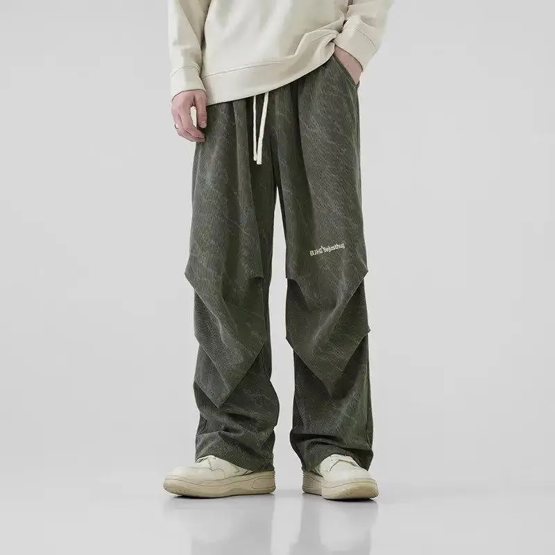 Men's Corduroy Ankle-Tied Pants Spring Autumn Heavy Functional Umbrella Pants - Image 2